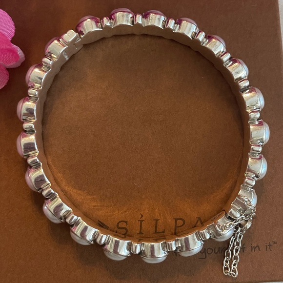 Silpada Pearl SUNKEN TREASURE Bangle Hinged Clasp Bracelet B2909 - Picture 12 of 17